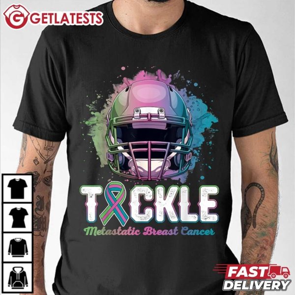 Tackle Metastatic Breast Cancer Awareness Football T Shirt (2)