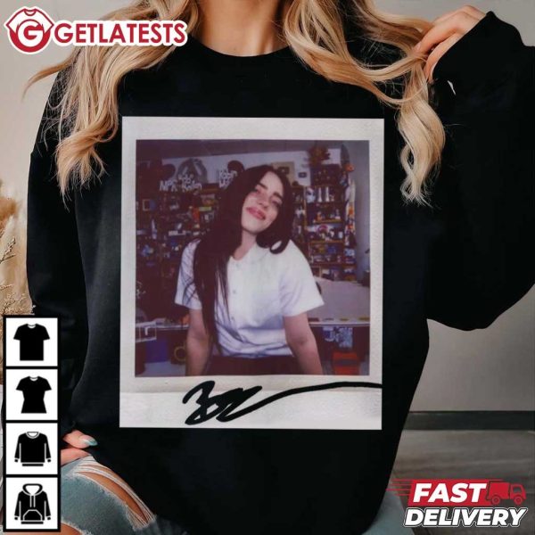 Billie Eilish Autograph Polaroid Music T Shirt (1)