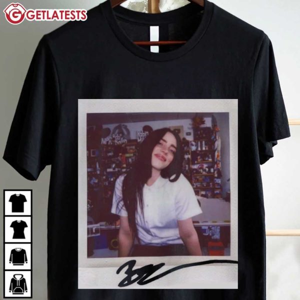 Billie Eilish Autograph Polaroid Music T Shirt (2)