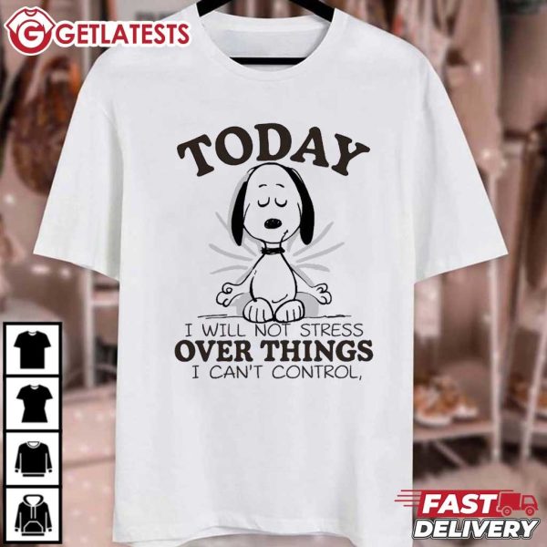 Snoopy Today I Will Not Stress Over Things Yoga T Shirt (2)