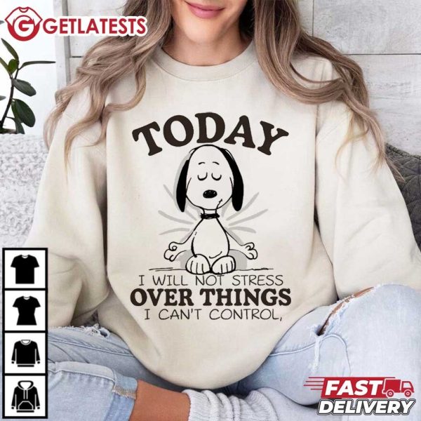 Snoopy Today I Will Not Stress Over Things Yoga T Shirt (1)