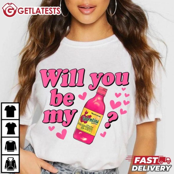 Will You Be My Valentina Salsa Mexican Valentine T Shirt (1)