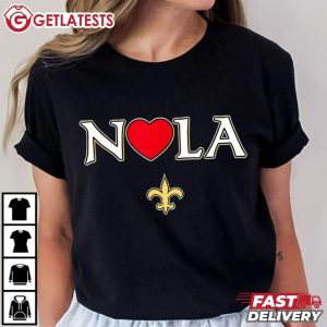 Love Nola New Orleans Fleur de Lis Heart NOLA T Shirt (2)