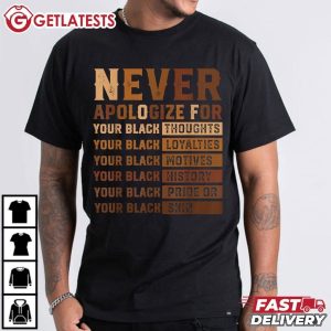 Never Apologize Black History Month African American T Shirt (3)