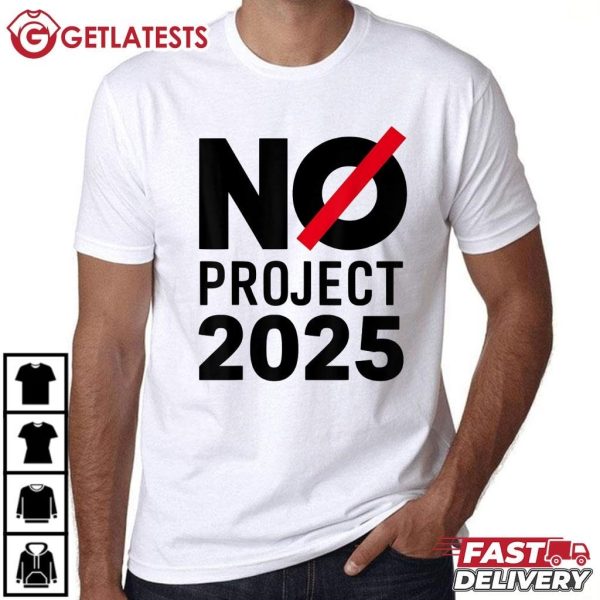 No Project 2025 Stand for Democracy and Rights Political T Shirt (1)