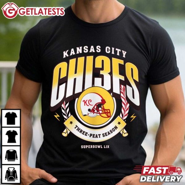 KC Chiefs Three Peat Season Superbowl Lix T Shirt (3)