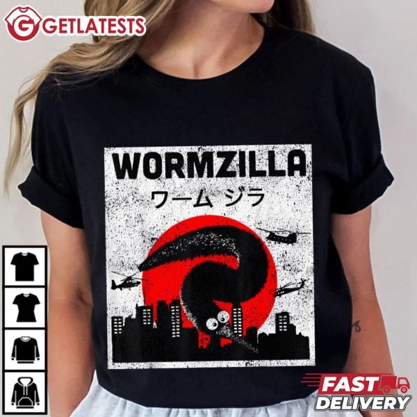 Wormzilla Japanese Worm Squirmles String Meme T Shirt (3)