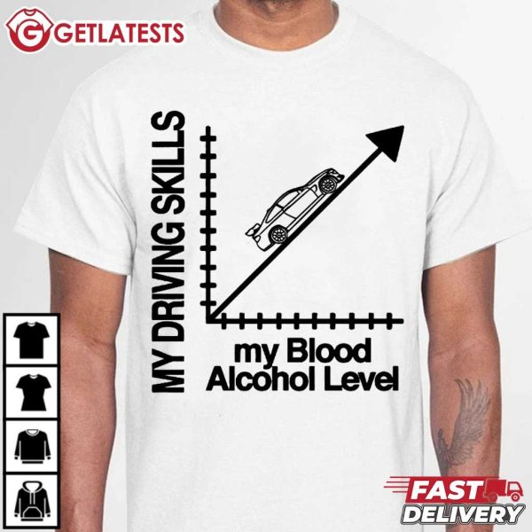 My Driving Skills My Blood Alcohol Level T Shirt (3)