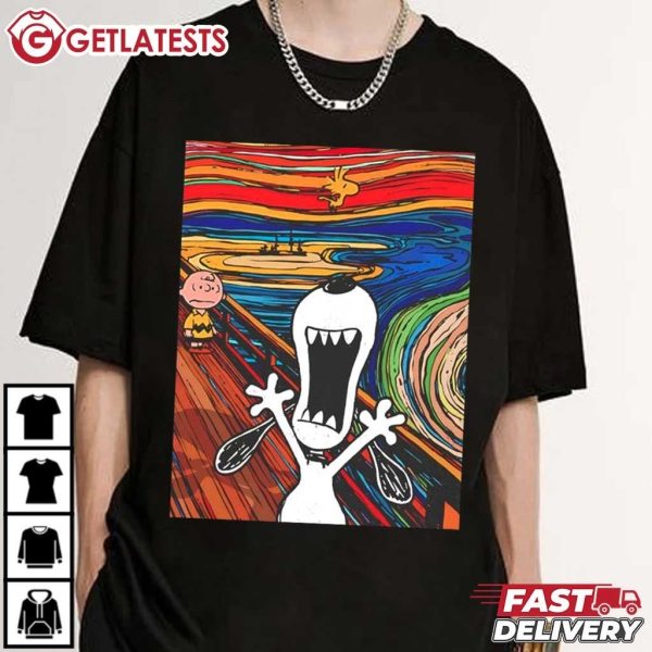 The Howl Snoopy Woodstock Charlie Brown The Scream T Shirt (4)