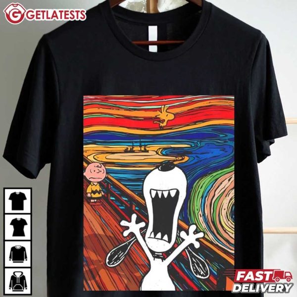 The Howl Snoopy Woodstock Charlie Brown The Scream T Shirt (2)