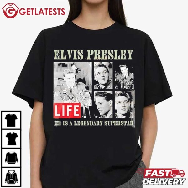 Elvis Presley Life He Is A Legendary Superstar T Shirt (4)