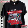 V Is For Video Games Funny Valentines Day Gamer T Shirt (2)