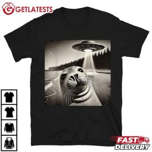 Seal Selfie UFO Funny T Shirt