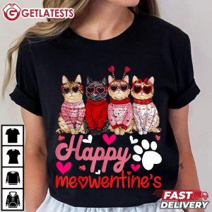 Happy Meowentine's Day Funny Valentines Day T Shirt (1)