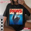 Paws Parody Black Cat Chasing a Cute Scared Mouse T Shirt (1)