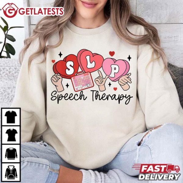 SLP Speech Therapy Valentines Day T Shirt (2)