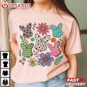 Grandmillennial Easter Boho Easter Chinoiserie Bunny Floral T Shirt (4)