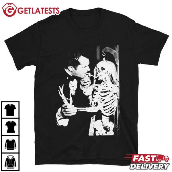 Vincent Price Smoking Skeleton Horror Movie T Shirt (2)