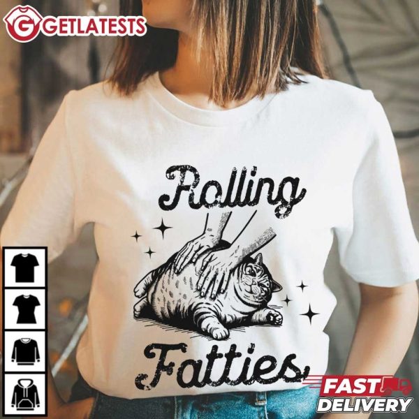 Rolling Fatties Funny Cat Meme T Shirt (3)