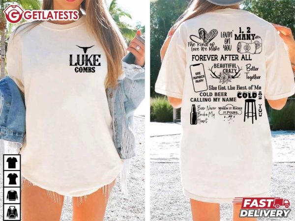 Luke Combs Track Listing Concert Country Music T Shirt (1)