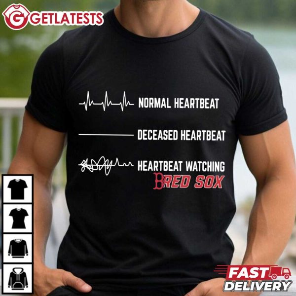 Boston Red Sox Heartbeat Watching Baseball MLB T Shirt (2)