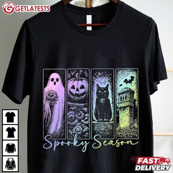 Spooky Season Vintage Halloween Horror Night T Shirt (1)