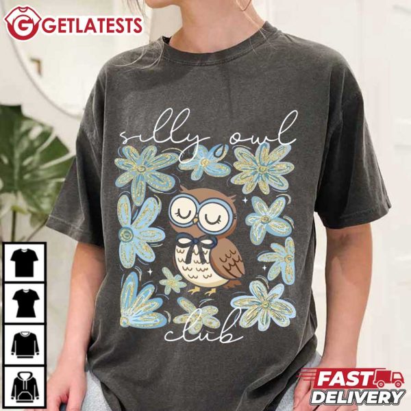 Silly Owl Club Floral Teacher Appreciation Back To School T Shirt (3)