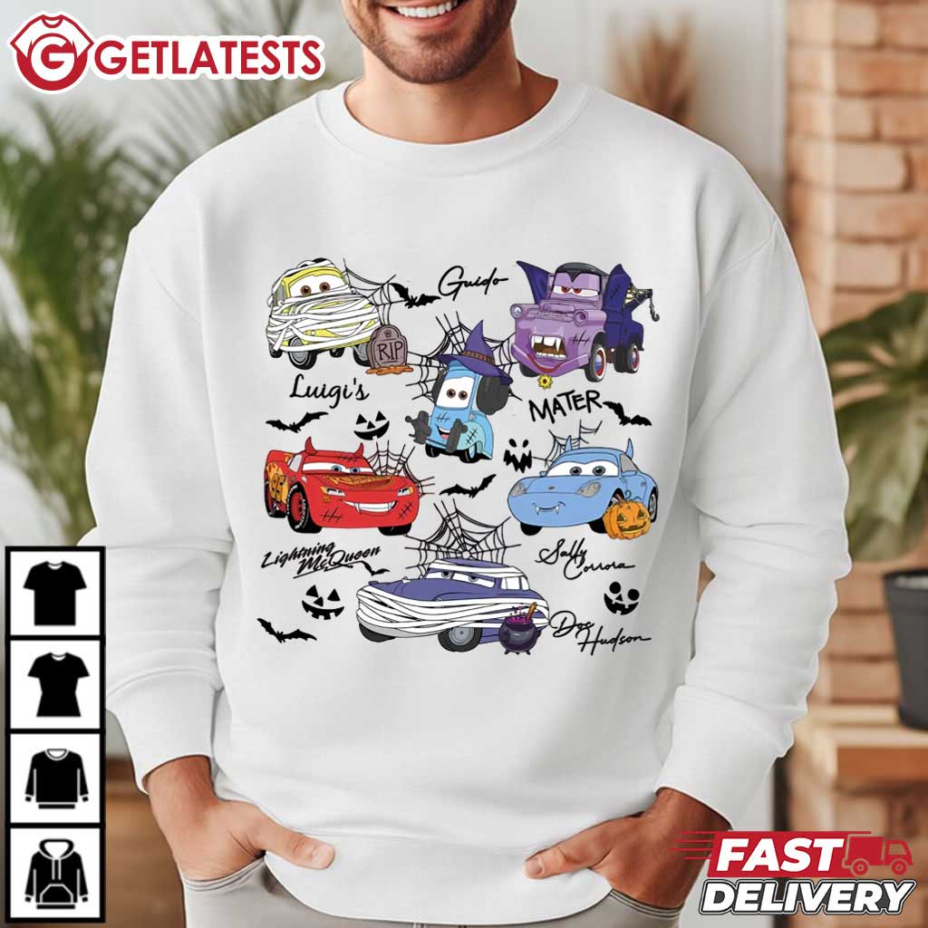 Halloween Pixar Cars Lightning McQueen Disney Spooky Season T-Shirt Halloween Pixar Cars Lightning McQueen Disney Spooky Season T-Shirt