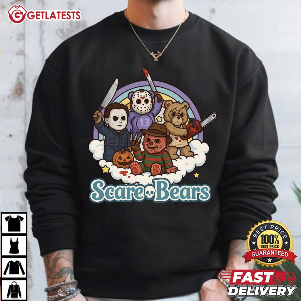 Horror Scare Bears Vintage Halloween Movie Characters T-Shirt