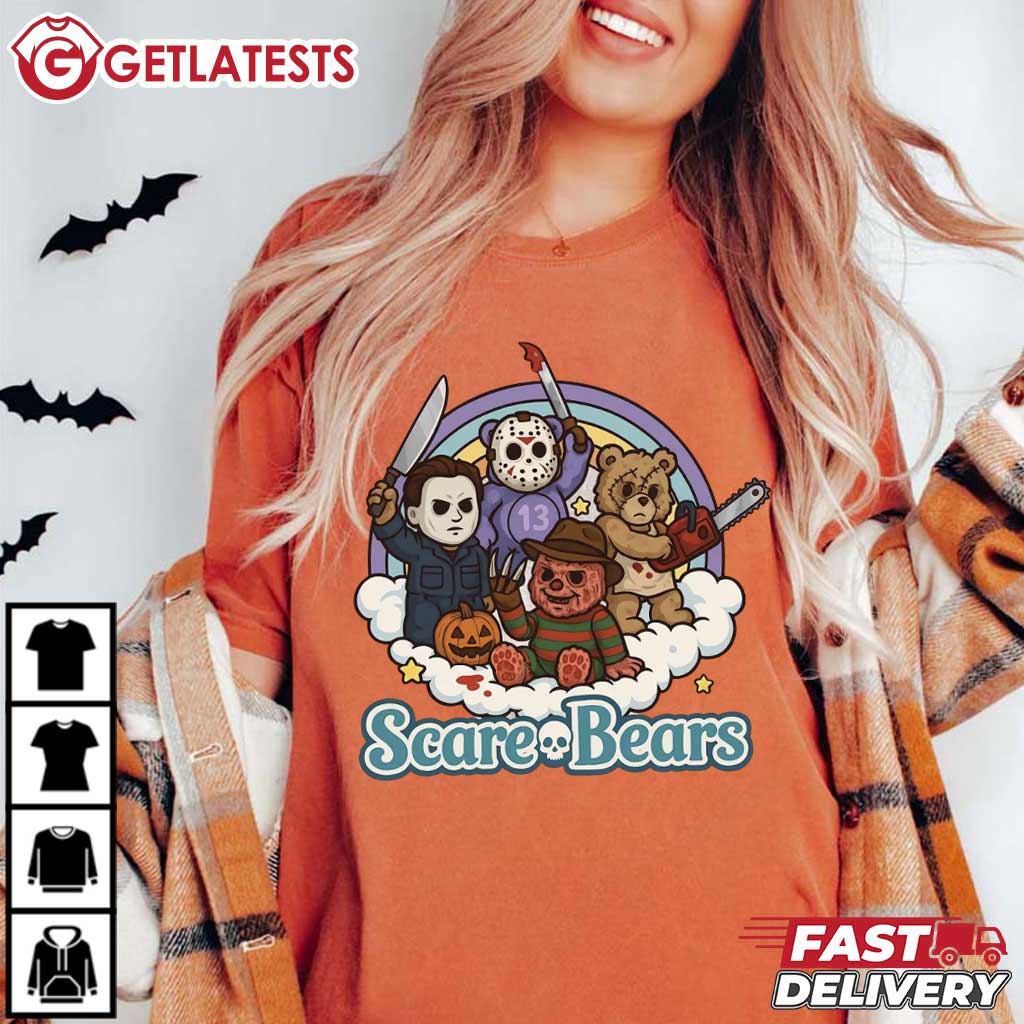 Horror Scare Bears Vintage Halloween Movie Characters T-Shirt