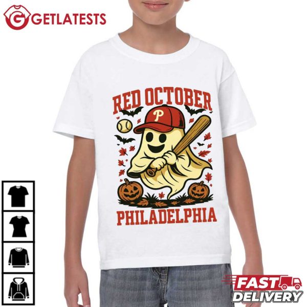 Philadelphia Phillies Red October Halloween Ghost T Shirt (1)