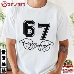 Six Seven 67 Meme Funny Viral Number Graphic T Shirt (2)