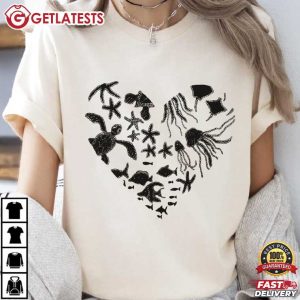 Under The Sea Heart Ocean Life Animal T Shirt (3)