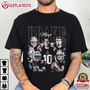 Drake Maye 90s Vintage Football Gift Game Day T Shirt (1)