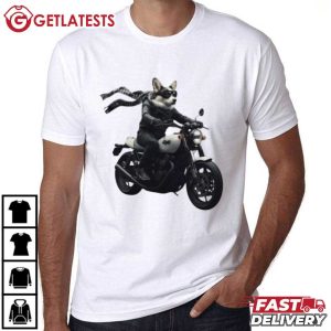 Corgi Biker Riding Motorcycle Funny Dog Lovers Meme T Shirt (1)