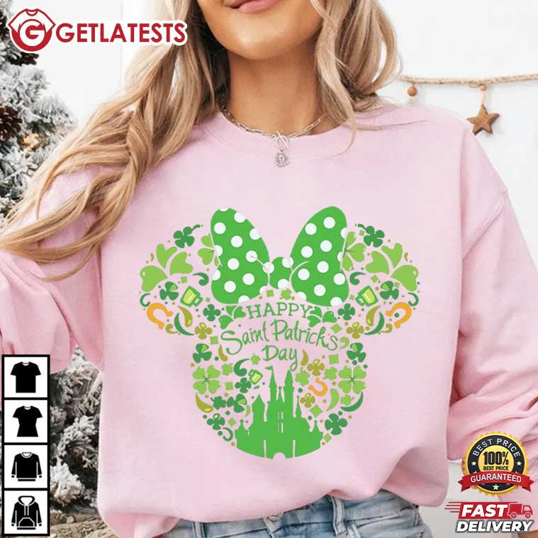 Mickey Minnie Head Shamrock Happy Saint Patrick's Day Disney T-Shirt Mickey Minnie Head Shamrock Happy Saint Patrick's Day Disney T-Shirt