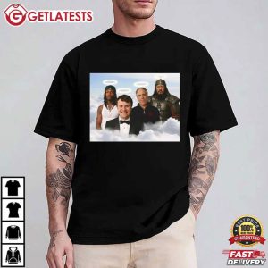 Legends in Heaven Heavy King Von Charlie Kirk Genghis Khan Jeffrey Epstein T Shirt (1)