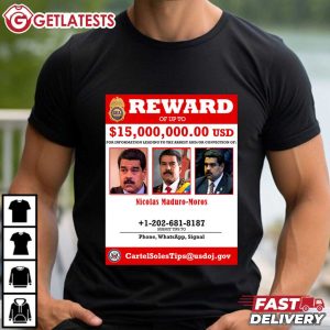 Venezuela President Nicolás Maduro Wanted Poster T Shirt (3)