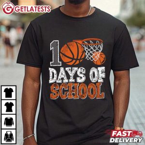 100 Days Of School Toddler Basketball Best Gifts Students T Shirt (1)
