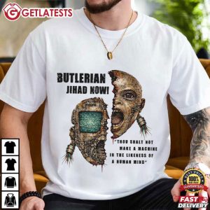 Butlerian Jihad Now Luddite Sci Fi Anti AI Philosophy T Shirt (2)