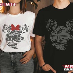 Mickey And Minnie Death Star Disney Star Wars Couples Shirts (4)