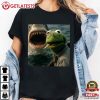 Smoking Frog Meme Shark Attack Washed Dark Humor T-Shirt Smoking Frog Meme Shark Attack Washed Dark Humor T Shirt (2)