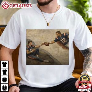 The Creation Of Adam Tom Brady Drake Maye Funny Joke Gift T Shirt (1)