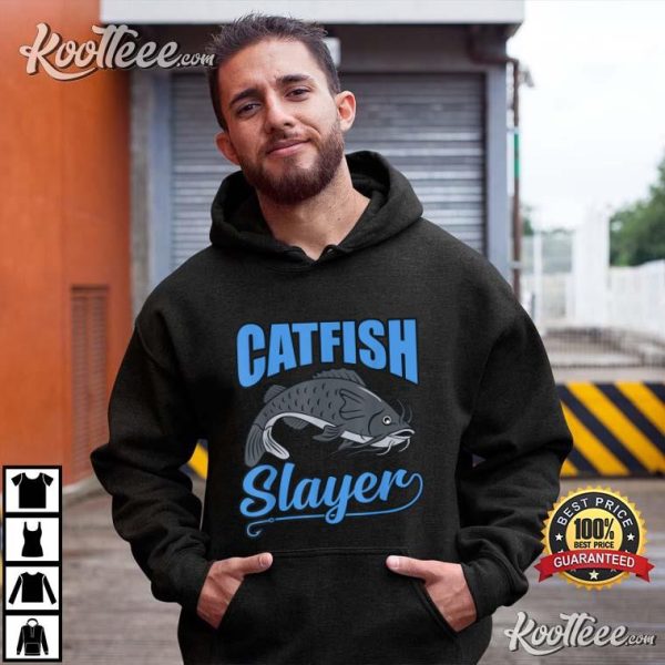 Catfish Funny Slayer Fishing Lover Retro Graphic T-Shirt