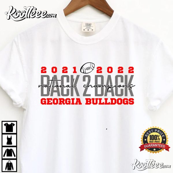 UGA Georgia Bulldogs National Champions Back 2 Back 2021 2022 T-Shirt