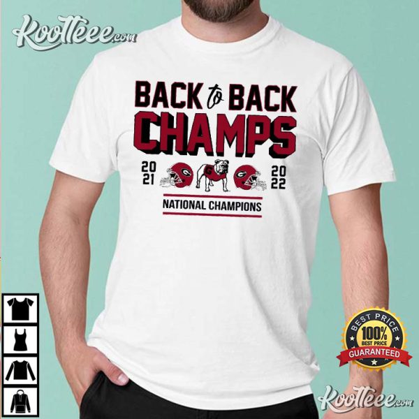 Georgia Bulldogs Champs Football Back To Back T-Shirt