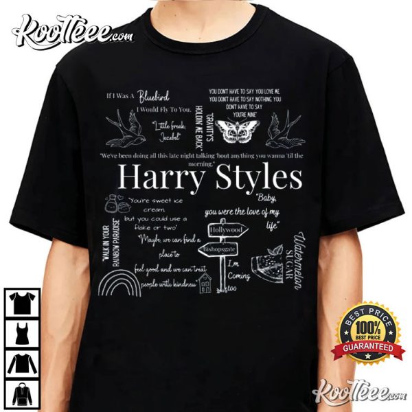 Harry Styles Mixed Lyric Fan Merch T-Shirt