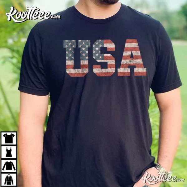 USA Shirt, American Flag Patriotic July 4th T-Shirt