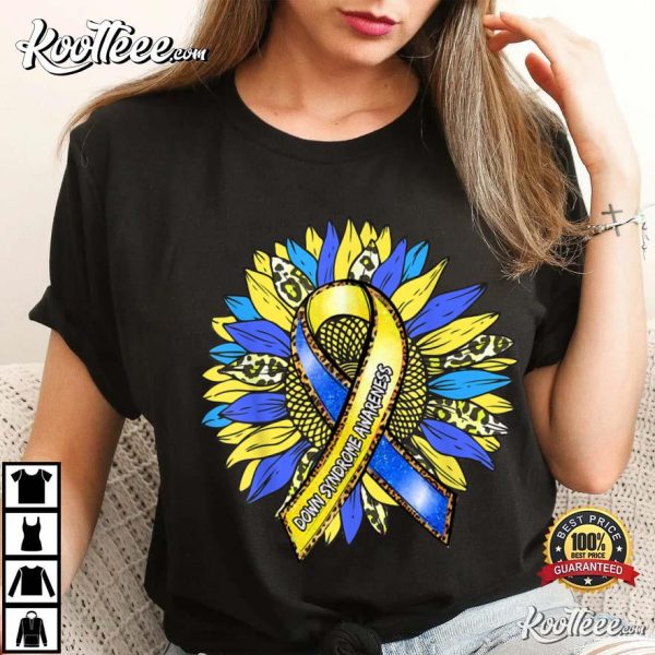 Down Syndrome Awareness Leopard Sunflower T-Shirt