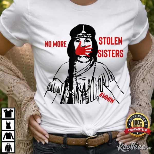 I Wear Red For My Sister Native American Stop MMIW Red Hand T-Shirt